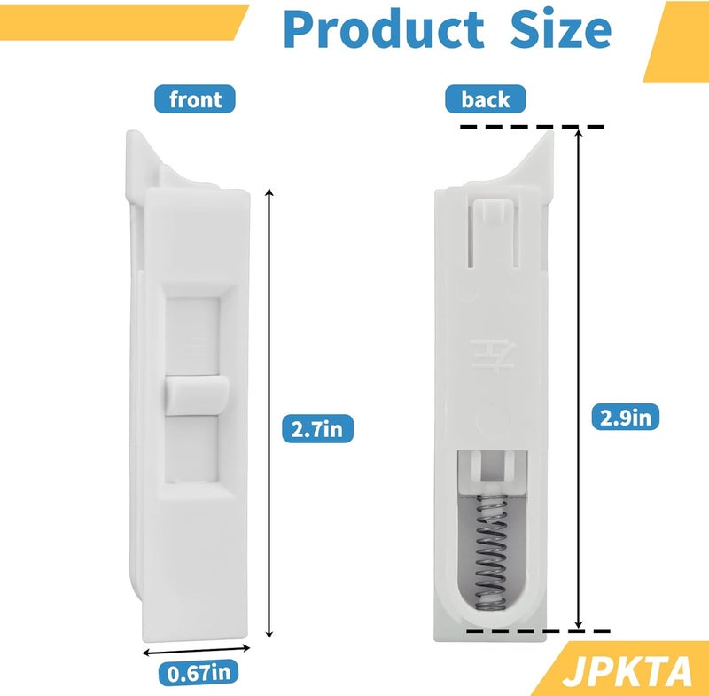 JPKTA 12 Pcs Window Tilt Latch Pairs Spring Loaded Sliding Window Latch Lock Snap-in White Vinyl Plastic Construction for Home Window Accessories Parts - Image 2